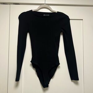 Zara Black Long Sleeve Bodysuit